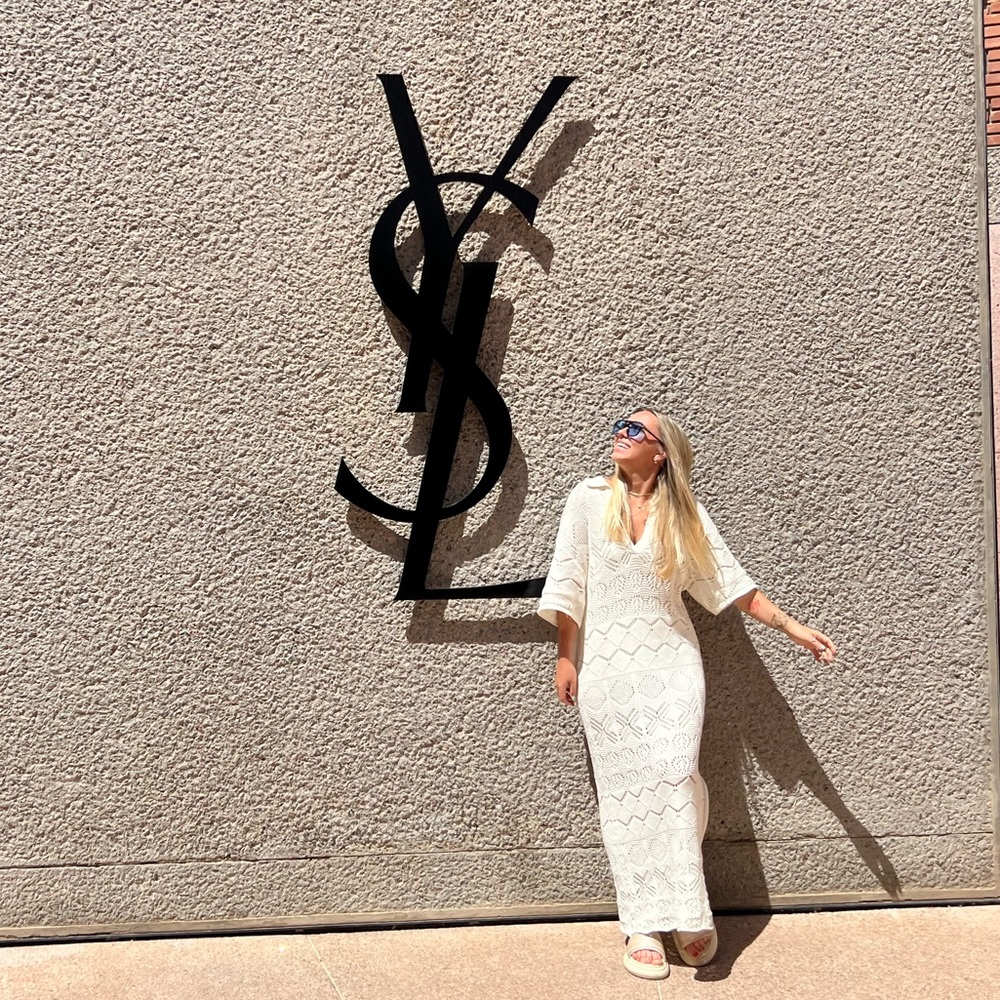 Free People crochet white dress